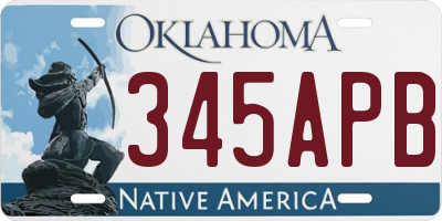 OK license plate 345APB