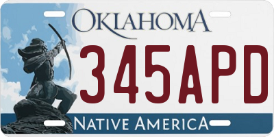 OK license plate 345APD