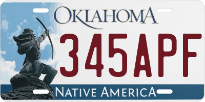 OK license plate 345APF