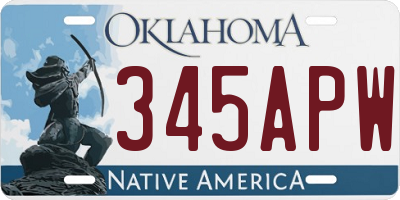 OK license plate 345APW