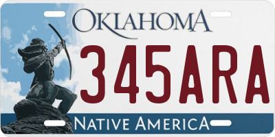 OK license plate 345ARA