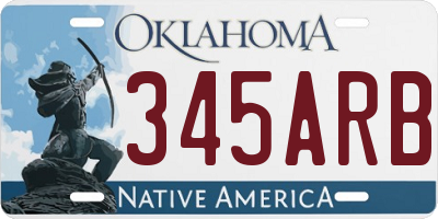 OK license plate 345ARB