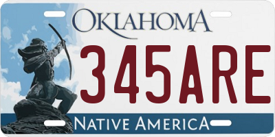 OK license plate 345ARE