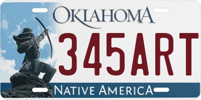 OK license plate 345ART