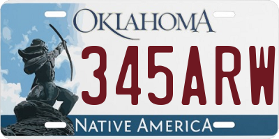 OK license plate 345ARW