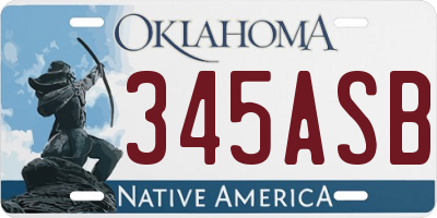 OK license plate 345ASB