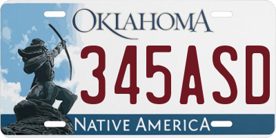 OK license plate 345ASD