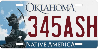 OK license plate 345ASH