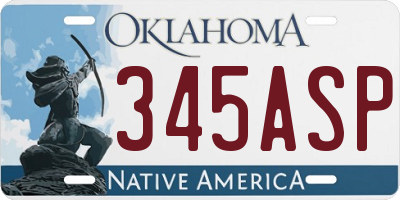 OK license plate 345ASP