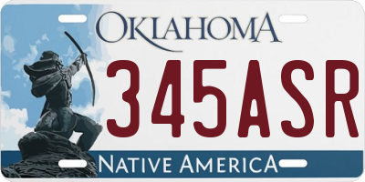 OK license plate 345ASR