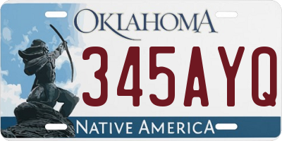 OK license plate 345AYQ