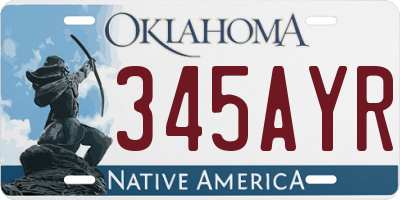 OK license plate 345AYR