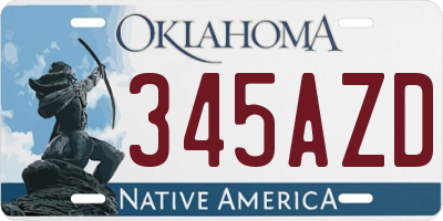 OK license plate 345AZD