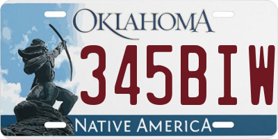 OK license plate 345BIW