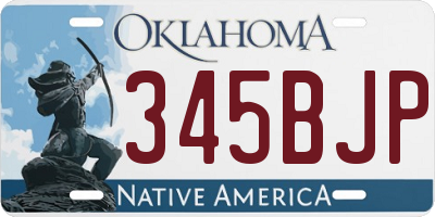 OK license plate 345BJP