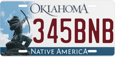 OK license plate 345BNB