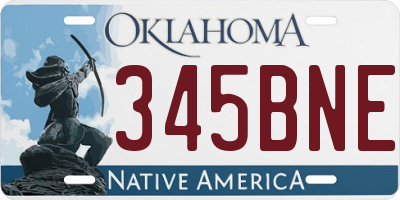OK license plate 345BNE