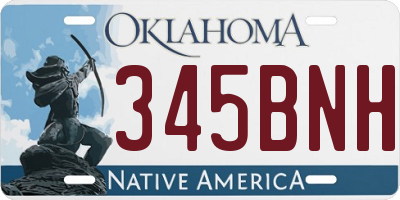 OK license plate 345BNH