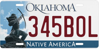 OK license plate 345BOL