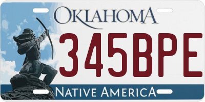 OK license plate 345BPE