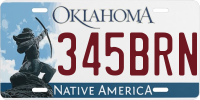 OK license plate 345BRN