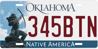 OK license plate 345BTN