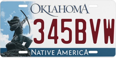 OK license plate 345BVW