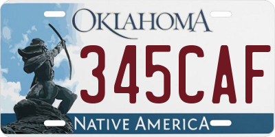 OK license plate 345CAF