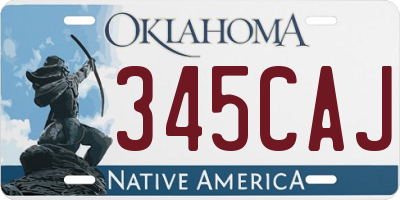 OK license plate 345CAJ