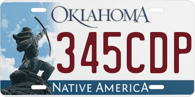 OK license plate 345CDP