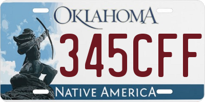 OK license plate 345CFF