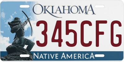 OK license plate 345CFG