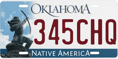 OK license plate 345CHQ