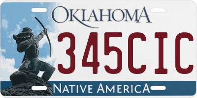 OK license plate 345CIC