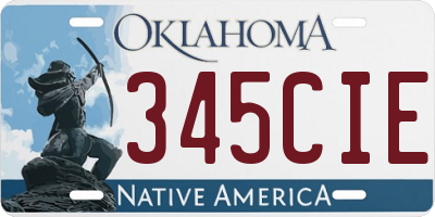 OK license plate 345CIE