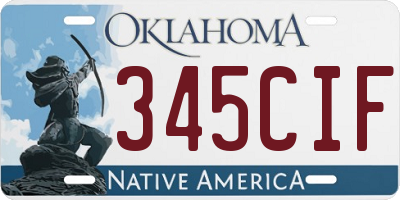 OK license plate 345CIF