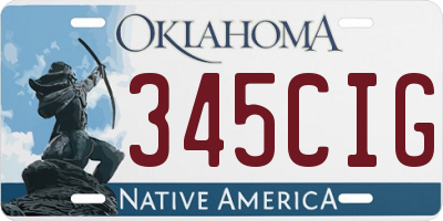 OK license plate 345CIG