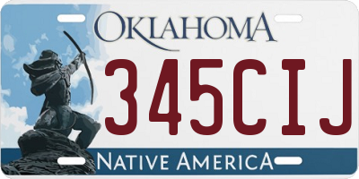 OK license plate 345CIJ