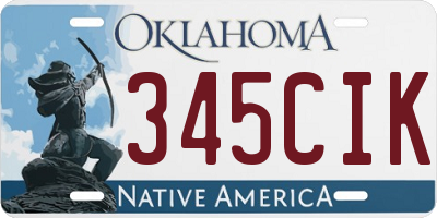 OK license plate 345CIK