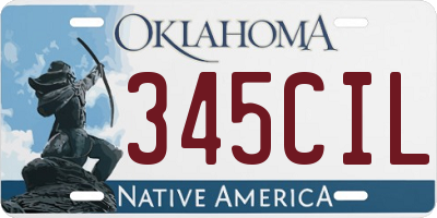 OK license plate 345CIL