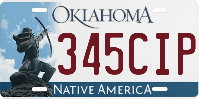 OK license plate 345CIP