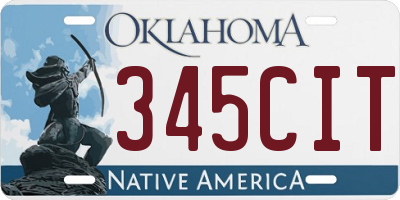 OK license plate 345CIT