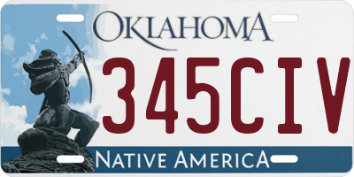 OK license plate 345CIV