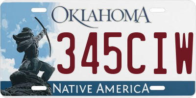 OK license plate 345CIW