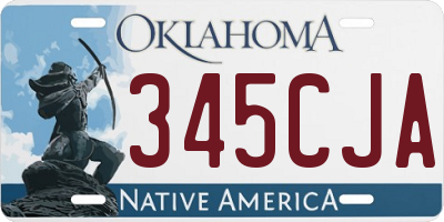 OK license plate 345CJA