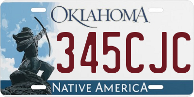 OK license plate 345CJC