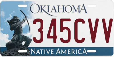 OK license plate 345CVV