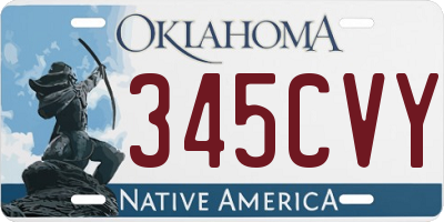 OK license plate 345CVY
