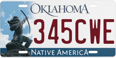 OK license plate 345CWE