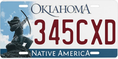 OK license plate 345CXD